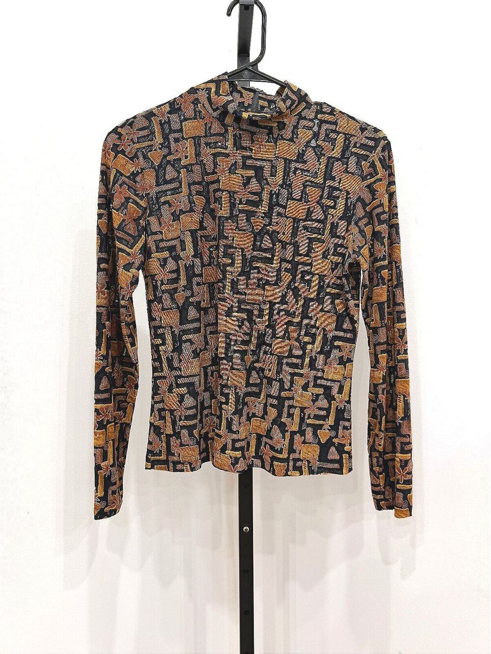 French Curve Clothing Long Sleeve Geometric Print Top